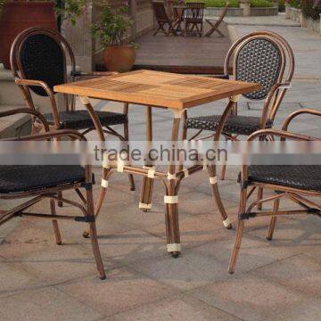 Bamboo imitation look rattan dining chair