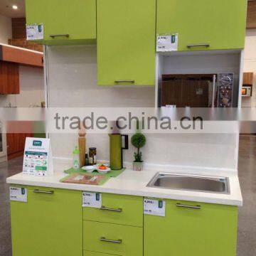 Green color DIY modular kitchen cabinet