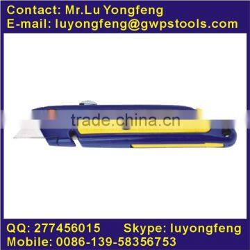 Zinc alloy heavy duty utility knife with rubber grip