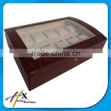 Transparent Top Wooden Watch Box for TenWatches