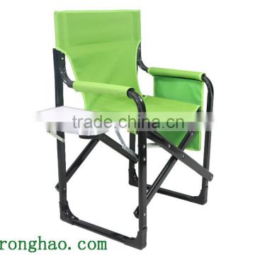 Metal tall aluminum folding directors chair with side table and bag