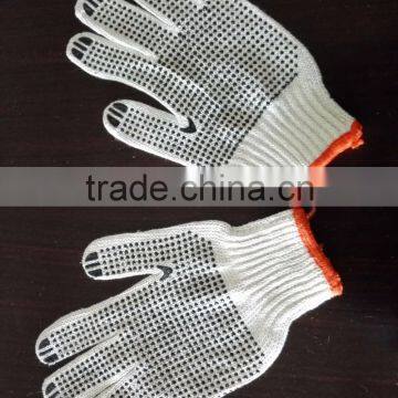 Cotton knitting working gloves with PVC dotted Gloves