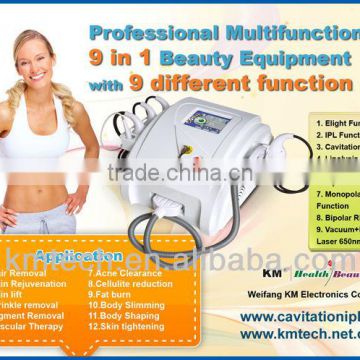 11 In 1 Multifunctional Beauty Machine (IPL Elight Tripolar 1-120j/cm2 RF Bipolar RF Cavitation Vacuum Lipolysis Diode Laser) 3000W