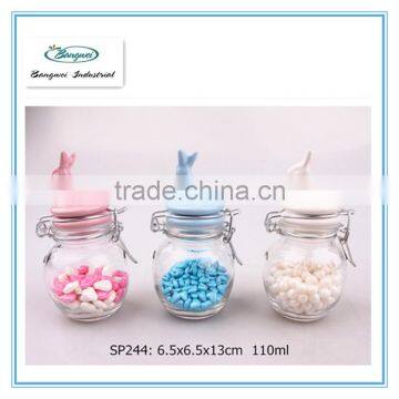 110ml Glass Spice Jar With Rabbit Lid
