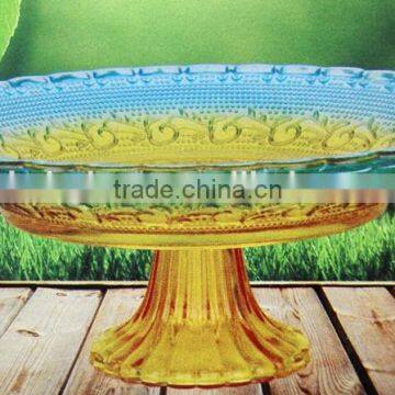 Glass fruit plate with stand