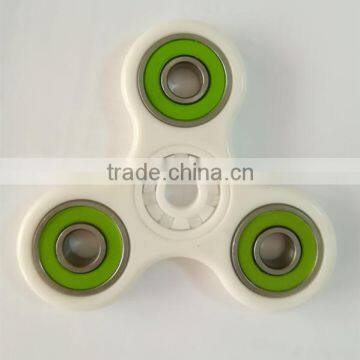 ABS White Plastic holder ball bearing full Zro2 ceramic bearing 608 green seal hand Spinner Fidget toy