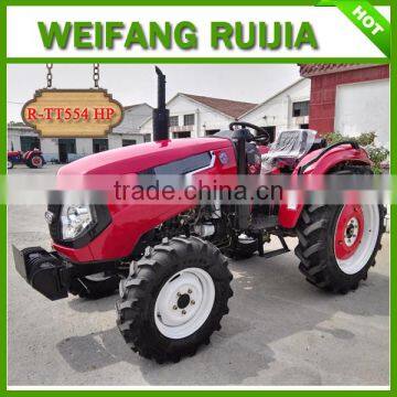 Dual action clutch WUXI Engine 4WD 55HP tractor with strong lifting and dropping system