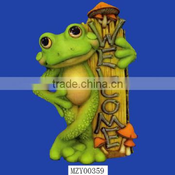 New Style Garden Frog Welcome Sign Resin Animals