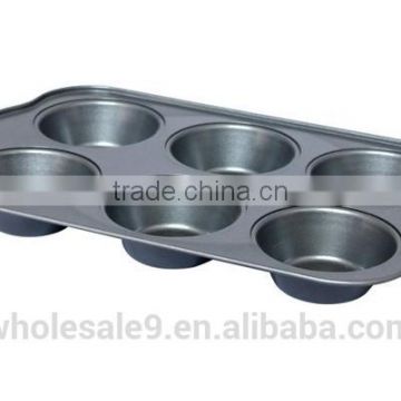 hot sale 6 cups non-stick carbon steel muffin baking tray