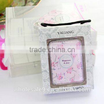 Pu Leather Cosmetic Mirror With Flowers photo-2