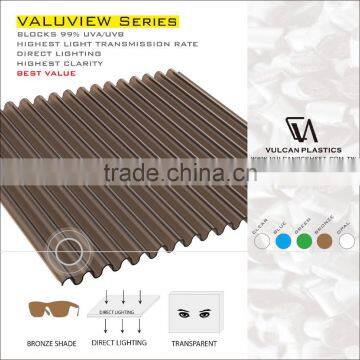 Co-Extruded Plastic Polycarbonate Corrugated Sheet (Valuview Bronze MINI) photo-2