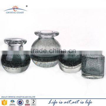 Red Bubble Clear Glass Cone Tealight Candle Holder photo-2