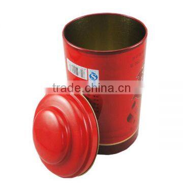 round tea tin canister