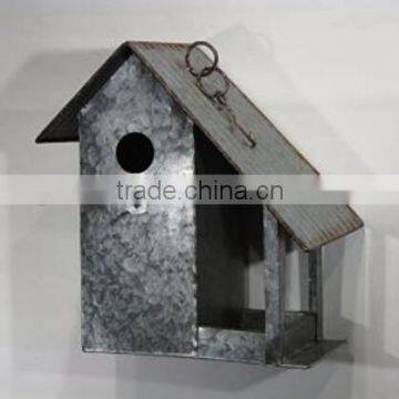 Rustic Hanging Galvanized metal Bird Feeder