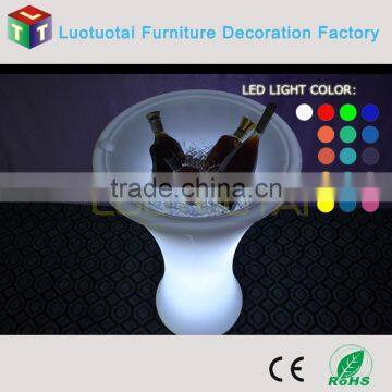 High-grade Floor Stand LED Lighting PE Ice Bucket/wine Cooler/flower Port /wine Holder/bar Ice Bucket LTT-CF17
