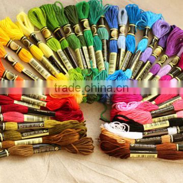 Wholesale polyester threads cross stitch thread for embroidery sewing 100% polyester thread floss dmc color 447