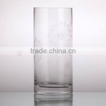 Tall Cube Glass Vase With Decorative Flowers photo-3