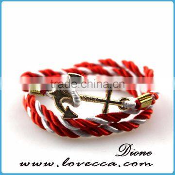 Cheap Handmade Customized Mens Anchor Bracelet, Nautical Rope Bracelet photo-4
