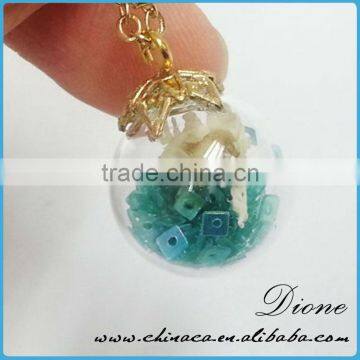 Real Flower Terrarium Necklace , DIY Glass Globes , Glass Globe Necklace photo-5