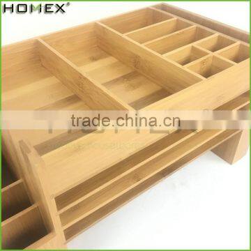 Bamboo Office Supplies Organizer Caddy for Note Pad, File Holder Homex-BSCI Factory photo-2