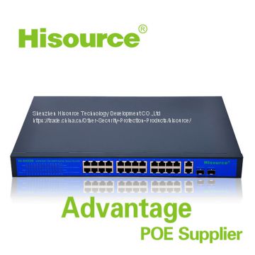 Hisource 24 port 400W POE Switch IEEE802.3AF/AT, networking switches,fast ethernet switch