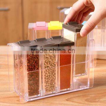 Transparent Rectangle 4 Cases Seasoning Box Spice Box Set Plastic Spice Bottles Wholesale photo-3