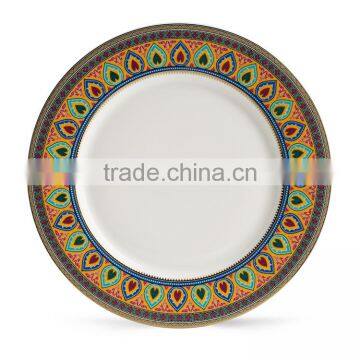 New Product Luxury 12" Gold Rim Bone China Charger Plates photo-5