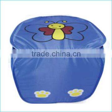 Blue Polyester Decorative Collapsible Pop Up Cartoon Laundry Hamper Basket