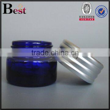 5g 15g 30g Hot Products Small Cosmetic Jar Blue Glass Cream Jar With Black Plastic Lid China Suppliers photo-5