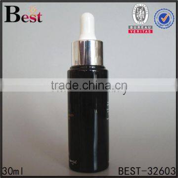 Wholesale Light Resistant 30ml Black Glass Bottle Natural Oil Pump 30ml Black Glass Bottle photo-2