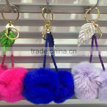 Fashion 6cm Rabbit Fur Key Ring K024-008 photo-2