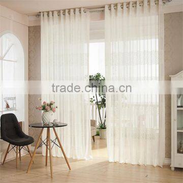 European style window screening sheer white flocked tulle curtain for bedroom sitting room