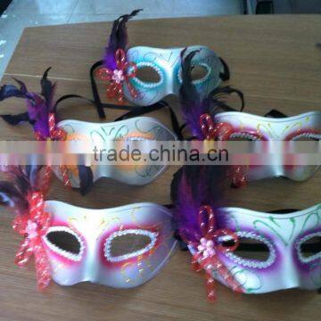 party mask with feather decoration accessory