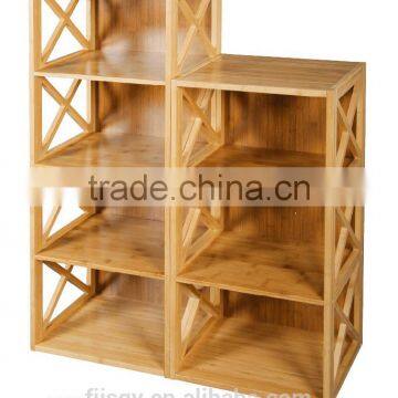 factory price bamboo bookshelf, modern display shelf