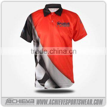 Custom design printed polo shirt with three buttons up