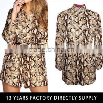 SNAKE PRINT CHIFFON PLAYSUIT