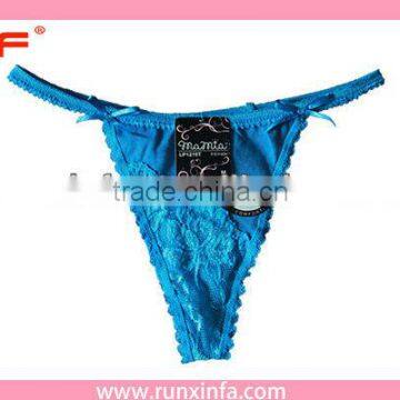 Sexy lace kids g-string with cotton material