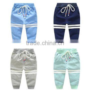 Colorful boys knit cotton stretch pants and trousers for running