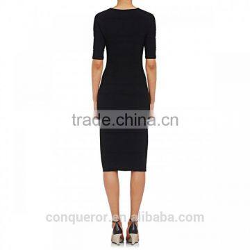 Tailor Made V-neck Elbow-length Sleeves Ladies Formal Dress photo-3