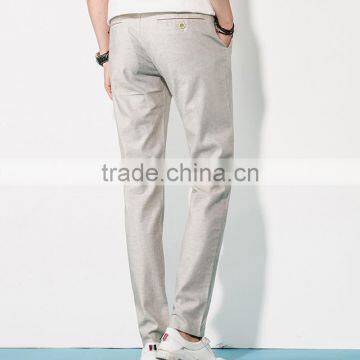 Men's Summer Linen Trousers Thin Straight All-match Size Casual Loose Cotton Pants Custom photo-2