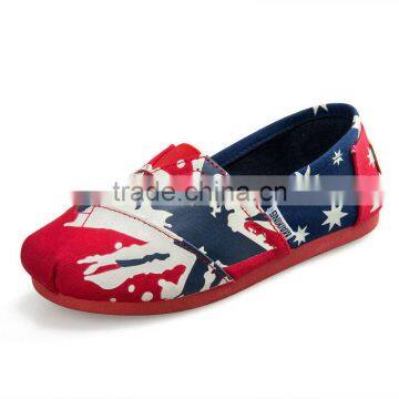 slip-on no laces fashion stylish england national flag style fabric shoes for kids children boys girls or adults