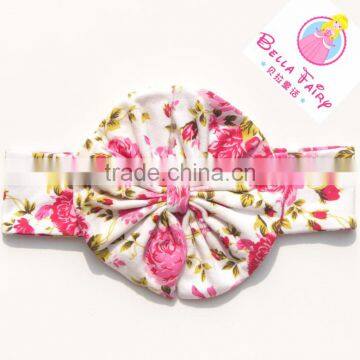 Fancy baby headbands Baby girl flower printed cotton headband