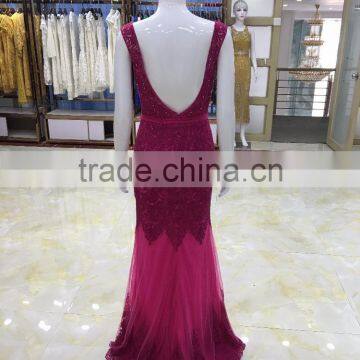 Machine Made Crochet Lady's Evening Dress With Bead photo-2