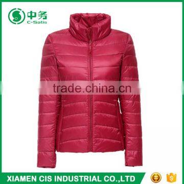 Popular Style Pink Color Women Ultralight Goose Down Jacket for Winter photo-3