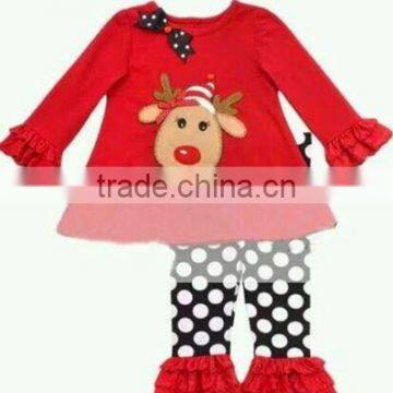 Wholesale Children Boutique Clothe Fo Infant And Toddler Christmas Clothes Set With 100%cotton Kids Persnickety Clothing Set photo-3