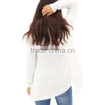 Skin-friendly Fine-knit no Button Longline Sweater Ladies Cardigan With Open Front photo-3