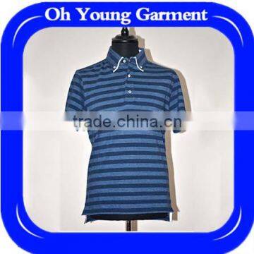 China supplier mens slim fit blank t-shirts new stylish strip design short sleeve mens polo shirts