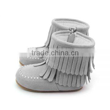 Snow boots grey suede kids fashion winter boots