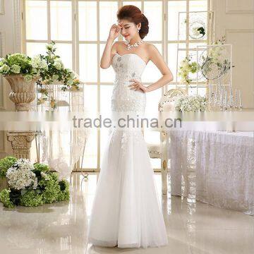 Wholesale Price Fishtail Wedding Dress With Appliques Designs photo-2