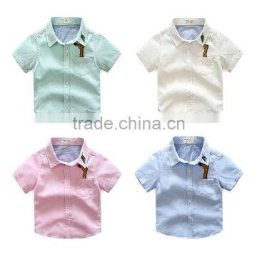 China factory kids boys casual short sleeve custom shirts